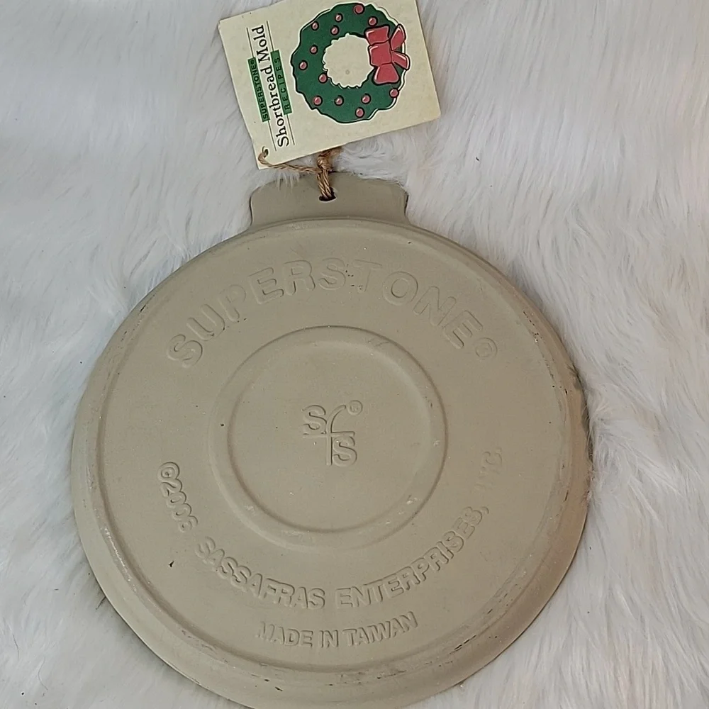 SASSAFRAS Superstone Farmhouse Holiday Christmas Shortbread Cookie Mold VTG‎